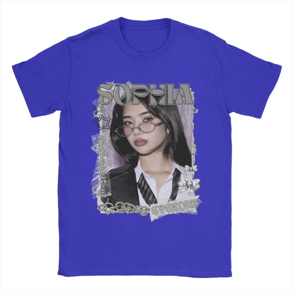 KATSEYE Sophia Kpop Y2K Group T Shirt Men Cotton Vintage T-Shirts O Neck  Tee Shirt Short Sleeve Clothes Plus Size
