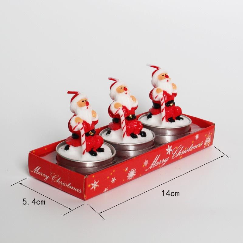 3Pcs Christmas Tree Scented Candle Handmade Santa Claus Cute Soy Wax Candles Snowman Wedding Candles Home Decoration Party Xmas