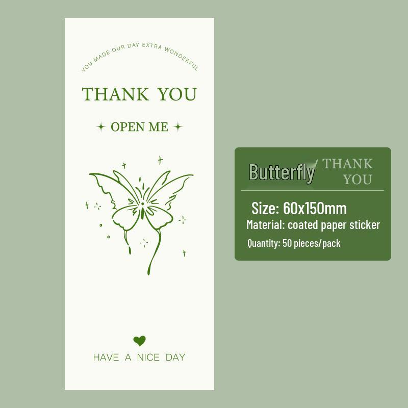 White Airplane Thank You Sealing Stickers for Gift or Cardboard Boxes