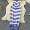 Sommer Frauen Ärmelloses Gestreiftes Gestricktes Quaste Schlank Bodycon Etuikleid Pullover Kleider