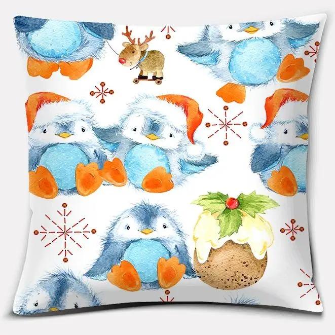 Office Living Room Home Pillowcase Blue Penguin Animal Pillowcase Car Ornaments