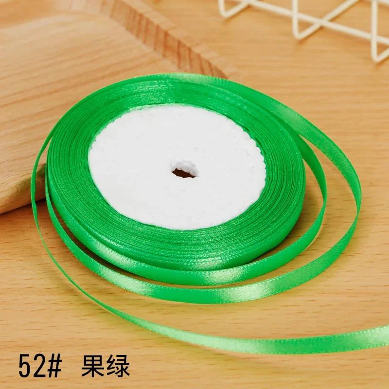6mm Satin Ribbon DIY Artificial Silk Material Christmas Halloween Wedding Birthday Party DecorationHandmade Bows Gift Wrapping