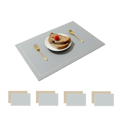 Senteria Kitchen Placemats, Stylish Solid Color PU Laser Placemats with a Nordic Design, Double-Sided Square Design, Waterproof, Non-Slip, Stain-Resis