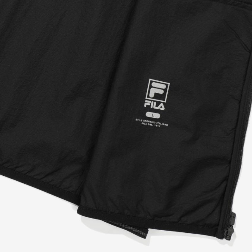 Fila Solid Color Stand Collar Zip Jacket Men Jackets Black FS2JKE2201X-BLK
