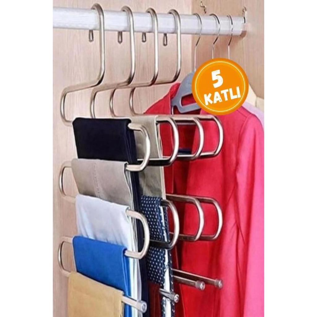 5 Tiers Metal Clothes Hanger Clothes Trousers Scarf Scarf Towel Tie Organizer