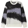 CABBEEN Men's Color-Block Jacquard Wool Blend Sweater