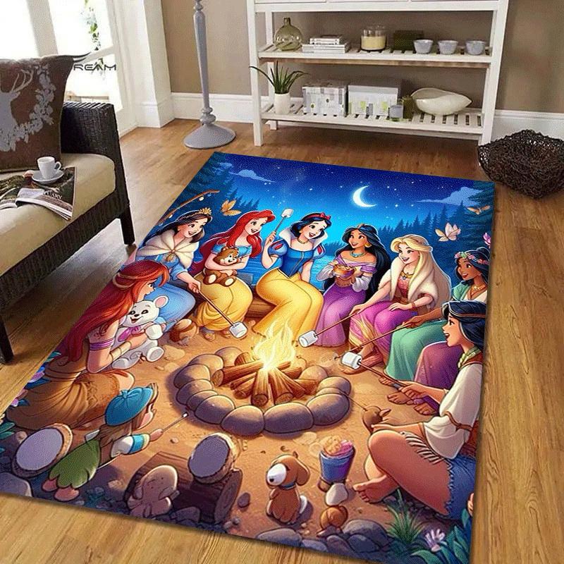 1pc Princess Pattern Area Rug Soft Flannel Floor Mat for Living Room,Office,Bedroom and Carpet