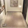 High-Grade Foldable Entrance Mat: Linen Texture Maillard Color, Dirt-Wiping, Cuttable for Living Room & Hallway