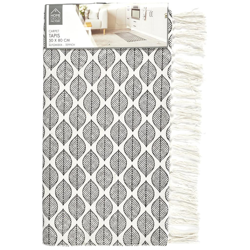 Les Trésors De Lily [A2287] - Cotton Rug 'Boho' Black White - 80x50 Cm