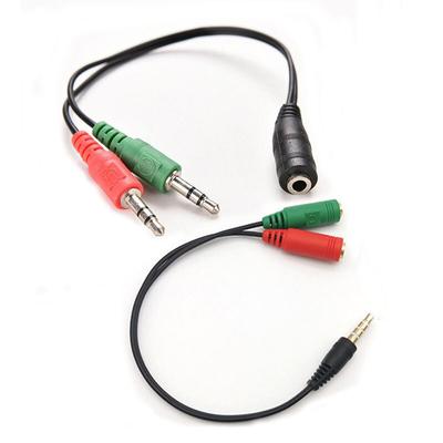 20cm 3,5mm sluchátkový mikrofon jack na samice 2 samice k samci Kabelový adaptér náhlavní soupravy Y Splitter Audio pro laptop Sluchátka