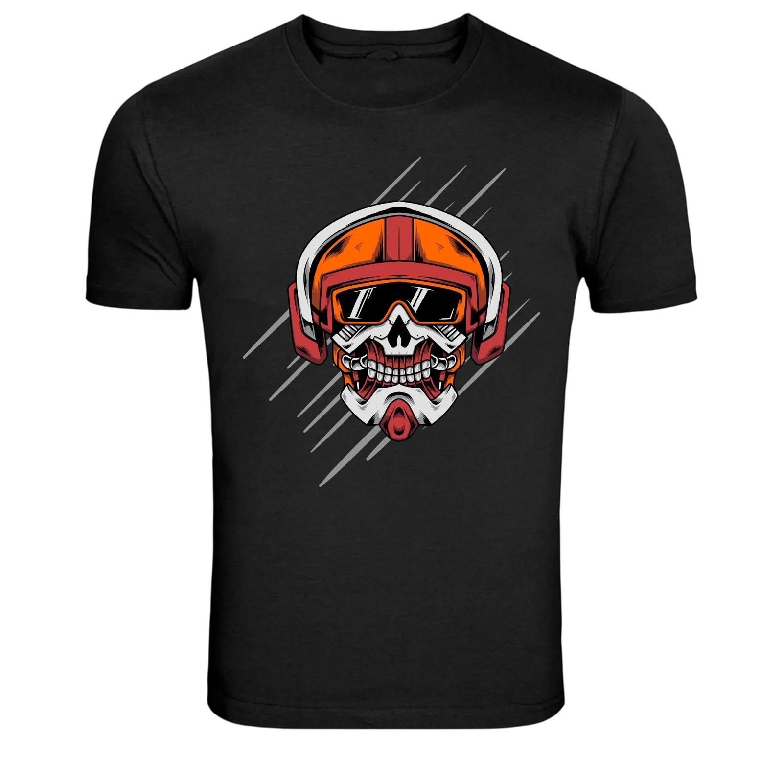 Skull Motocross Helmet Rider Graphic T-Shirt S