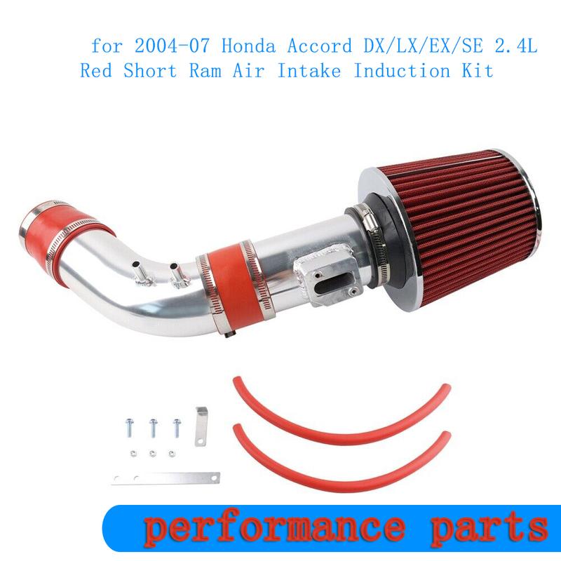 Short Ram Air Intake Kit & Filter Replacement for 04-07 Honda Accord SULEV DX/LX/EX/SE 2.4L L4 Installation DIY MAF