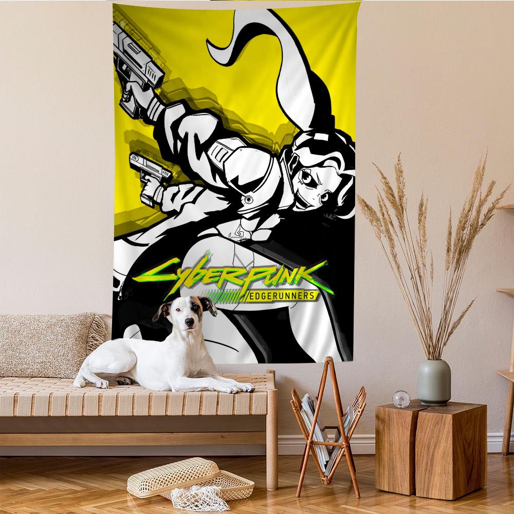 Anime CCyberpunk EEdgerunners Colorful Tapestry Wall Hanging Bohemian Wall Tapestries Mandala Wall Art Decor