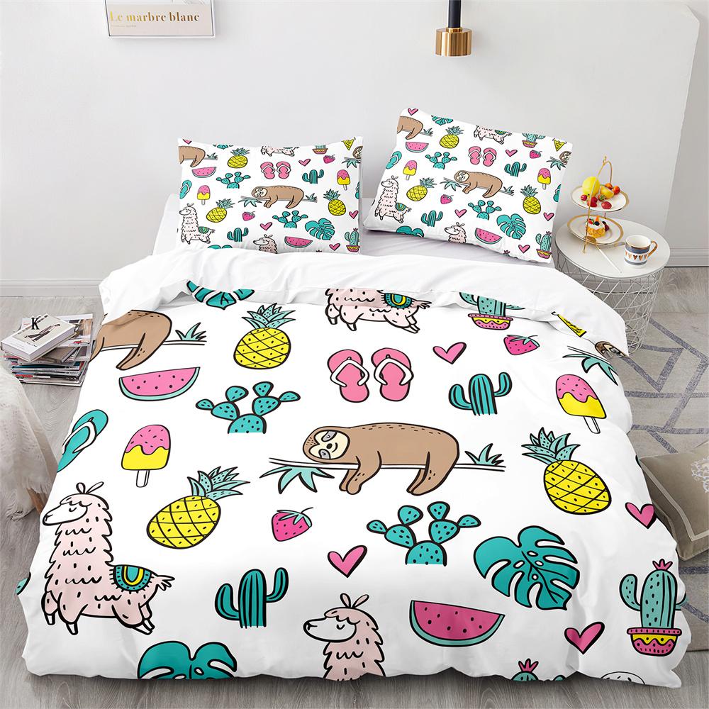 3D Dazzling Gold Pineapples Duvet Cover King Queen Yellow Abstract Tropical Fruit Bedding Set For Teens Polyester Quilt Cover
