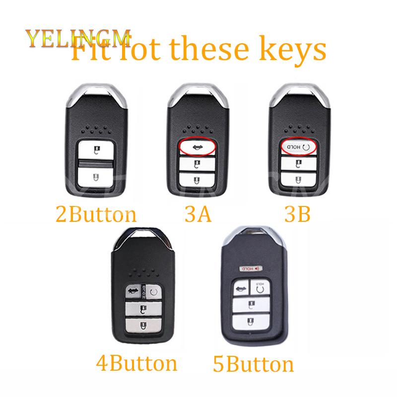 Car Key Cover Case 5 Buttons For Honda Civic Crv Hrv Accord Pilot Fit Freed Vezel Odyssey - Accessories