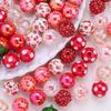 20 Stück Gemischte Rote Runde Erdbeer-Acrylperlen Leicht für DIY Armband Halskette Party-Dekoration Bastelzubehör