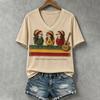 Women's V-Neck Printed Short Sleeve T-Shirt for Casual Daily Wear