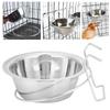 Pet Dog Cat Stainless Steel Hanging Type Bowl Durable Water Food Pot Hanging on Cage with Fixed Bracket