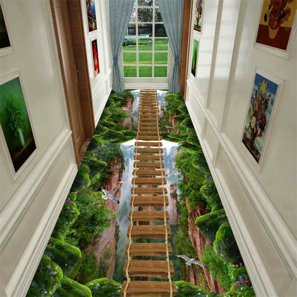 3D Carpet Rugs Living Room Doorway Long Corridor Rug Pastoral Lawn Path Print Kitchen Carpets Idyllic Scenery Area Rug Mat