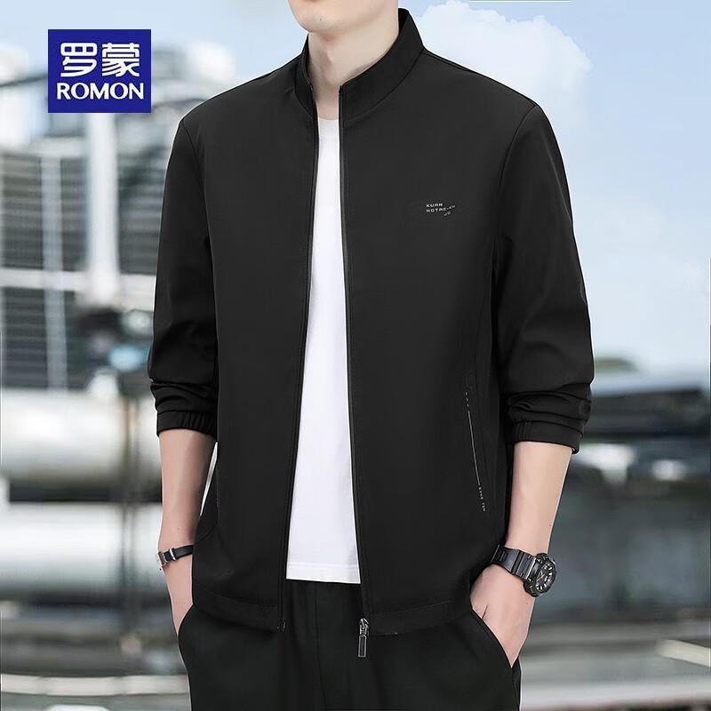 ROMON Men's Business Casual Stand-Collar Jacket