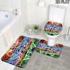 Franxx Collage 3Pcs Flannel Toilet Mat Set Bathroom Rug Bath Carpet Non Slip Home Decor Toilet 3 Pcs Bathroom Textile Set