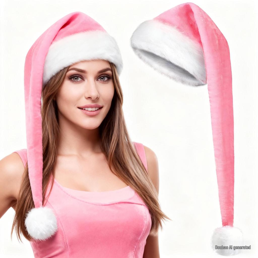 Cross-border Christmas Long and Short Plush Hat Gift Decoration.