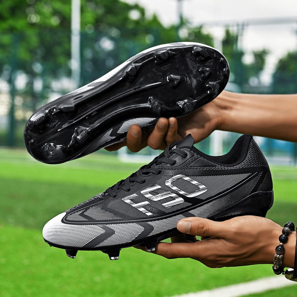 Neue Herren-Fußballschuhe Training Jungen Outdoor-Sport Fußballstiefel Erwachsene Lange Stollen Rutschfeste Stollen Atmungsaktiv Spiel Komfortabel