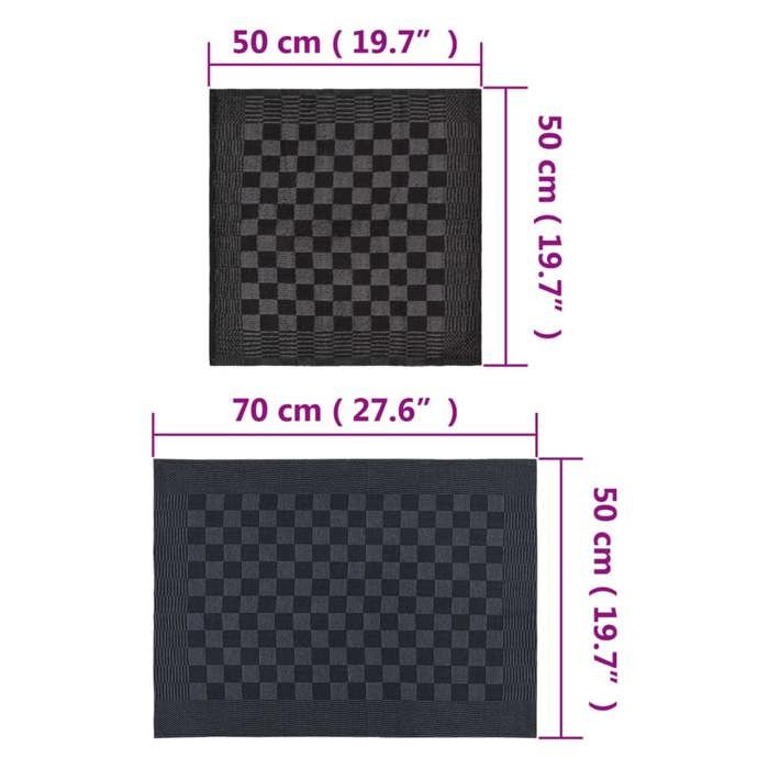 VidaXL Ensemble de Serviettes 10 pcs, Torchons Absorbants de Séchage, Chiffons de Nettoyage, Essuie-mains de Cuisine Salle 136285