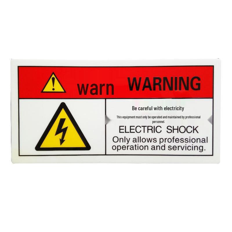 PVC Electric Shock Hazard Warning Sign for Mechanical Equipment