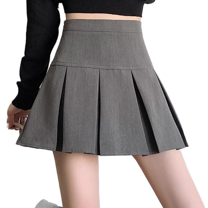 Autumn 2026 Korean Style High-Waisted Pleated A-Line Skirt