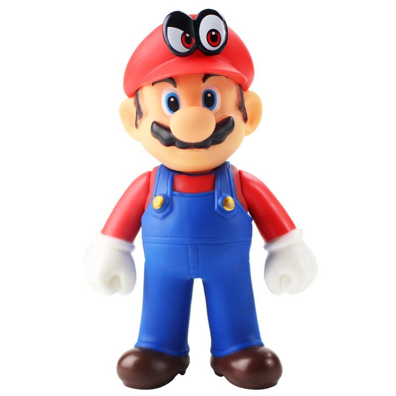Super Mario Luigi Peach Bowser Yoshi Wario Action Figure Anime Model Toys Cartoon Doll Birthday Gift for Children Kids