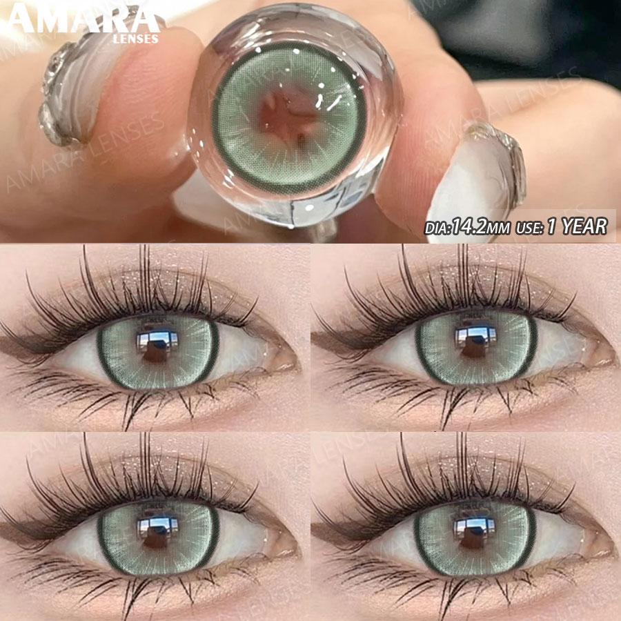 AMARA  Colored Contacts Lenses Brown Lenses Purple Lens Natural Look Cosmetics Colored Pupils Eyes Color Lens Soft High Quality