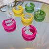 Heart-shaped Stud Earrings Candy-colored Love Shaped Earrings Multicolor Simple Geometric Style Stud Hoop Earrings For Wome