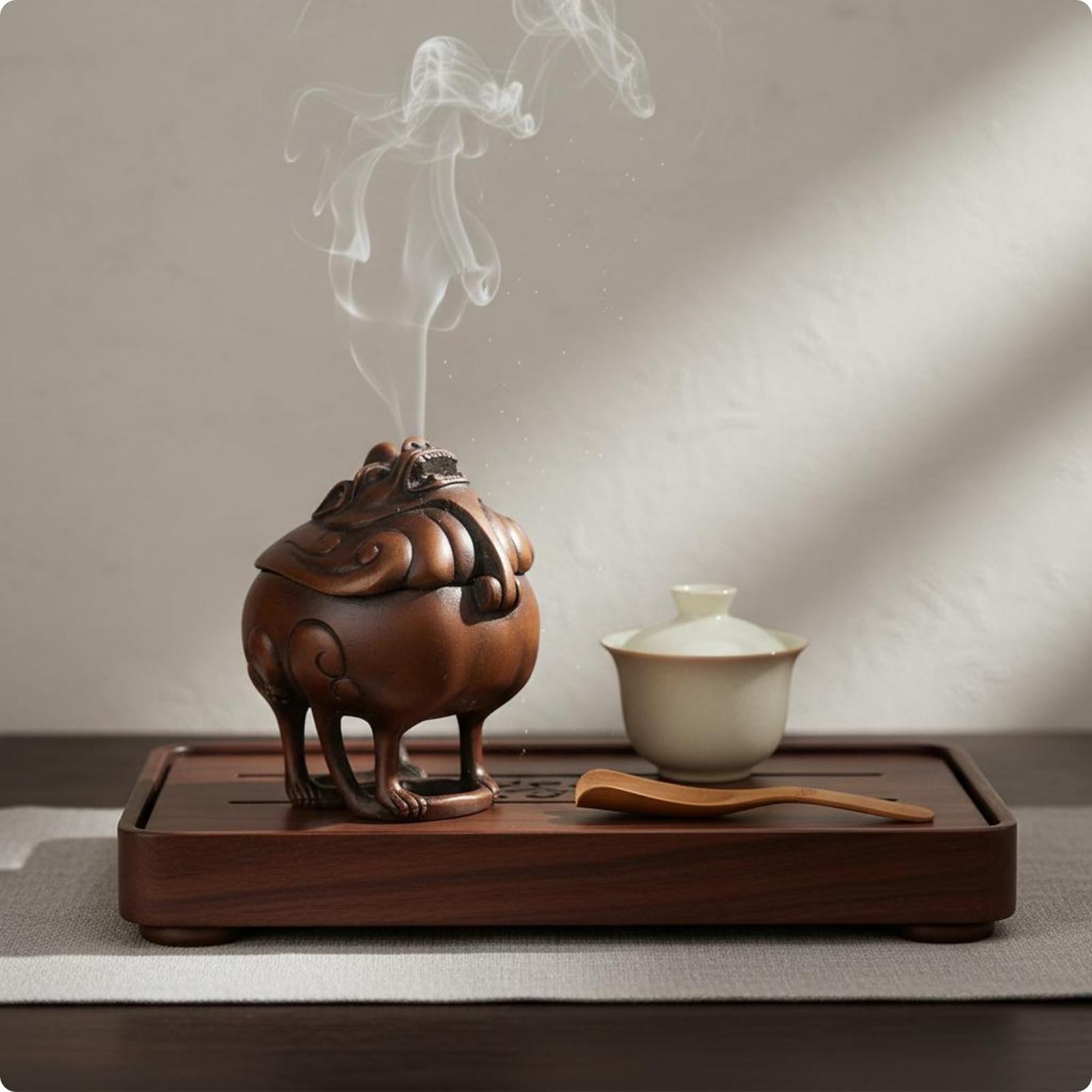 Pixiu Incense Burner Traditional Craft Brass Incense Burner Table Ornament Handmade Home Decor Decorative for Tea Room