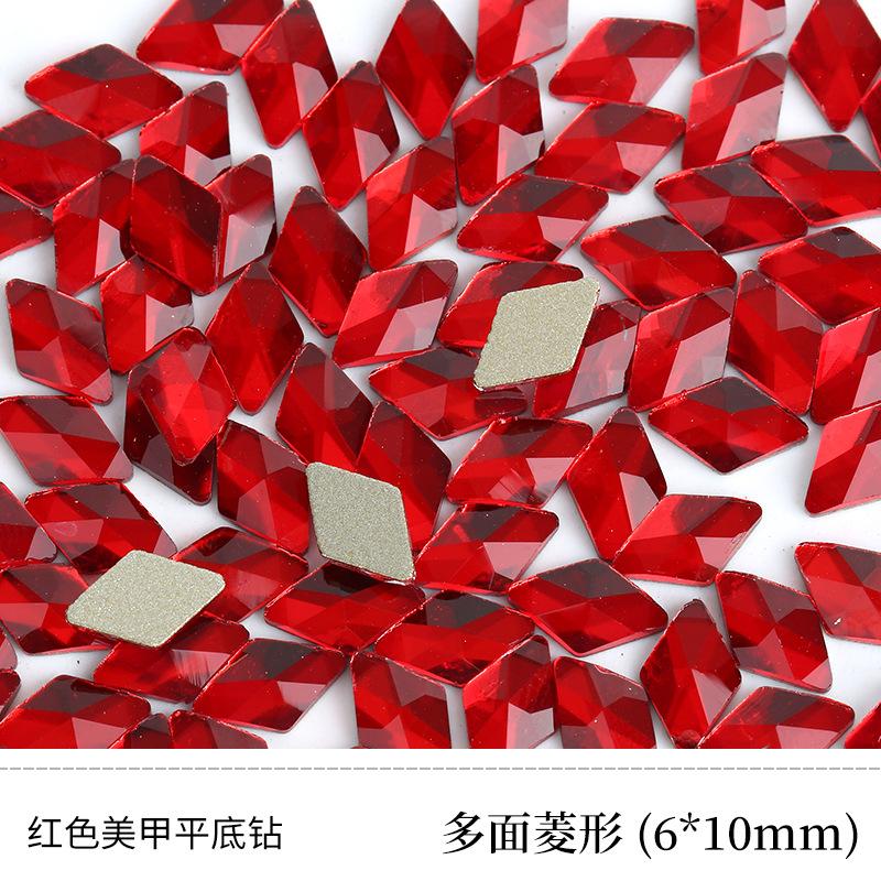Red Nail Art Jewelry Drill Flat Bottom Special-Shaped Drill Water Drop Horse Eye New Year'S Red Nail Glass Sticker Drill