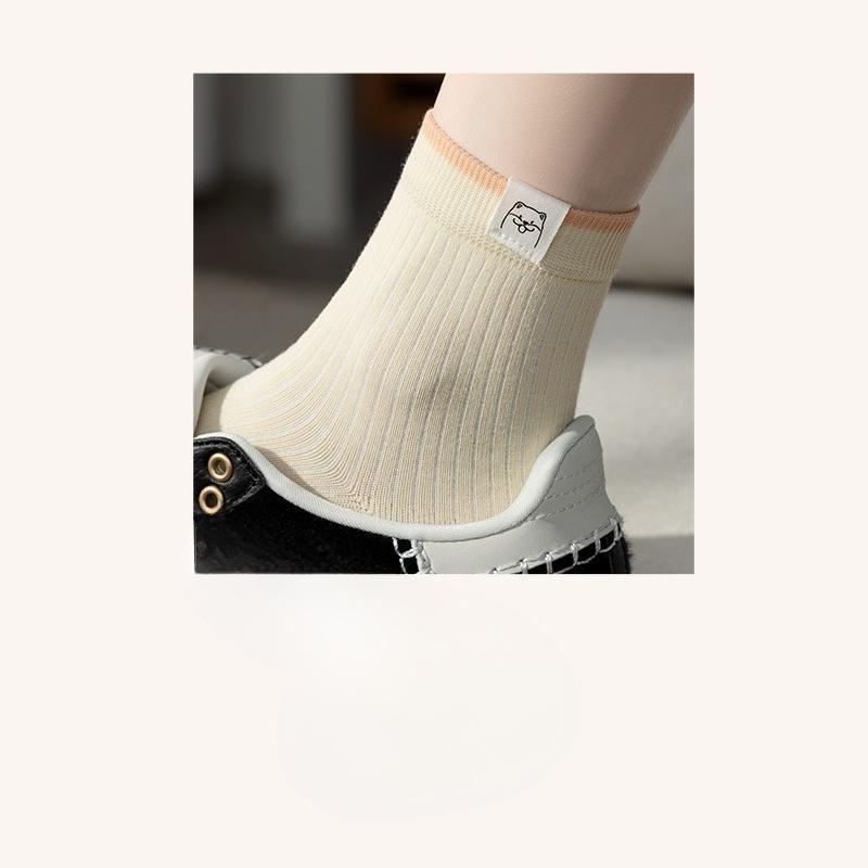 

Хлопковые носки, Женские носки до середины икры, Короткие носки из чистого хлопка, Чулочно-носочные изделия, Осенне-зимние носки из хлопка без швов, Белые носки 1 pair жёлтый