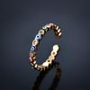 Lucky Turkish Red Blue Evil Eyes Ring For Women Men Zircon Heart Open Finger Rings Rainbow Couple Friends Party Jewelry Gifts