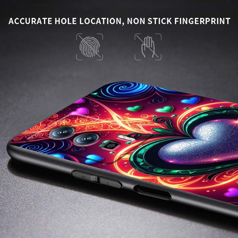 Luxurious Love Design Art For Xiaomi Redmi 12 13C 12C 13 10C 9T A2 9A 9C 7A Note 10S 8T 10 9 8 Pro 4G 5G Black Phone Case