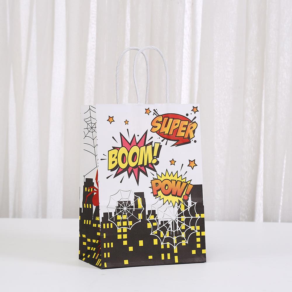 StoBag, Superhero Gift Bags Recyclable Paper with Handles for Kids Birthday Children's Day Comic Parties Favors Durable Packing