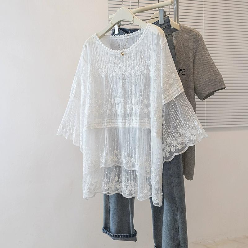 

DIMANAF 2025 New Summer Women T-Shirt Short Sleeve Bat Basic Fashion Tops Tees Casual Loose White Tees One Size белый