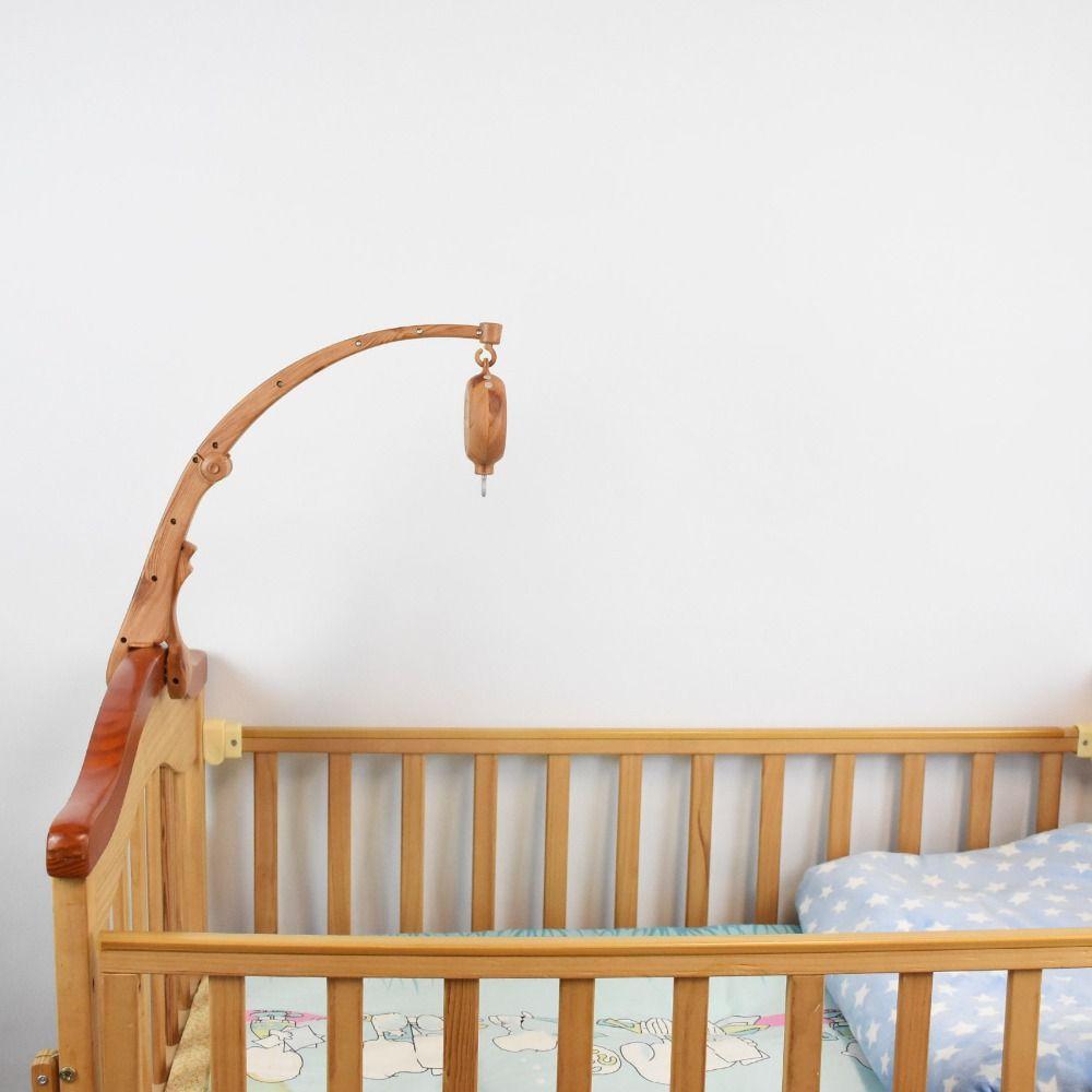 Clamp Mount Baby Crib Mobile Wood Grain Infant Bed Decor Detachable Bed Hanging Toy  Infant Bed