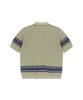 Sun Love Border Crochet Knit Polo Beige