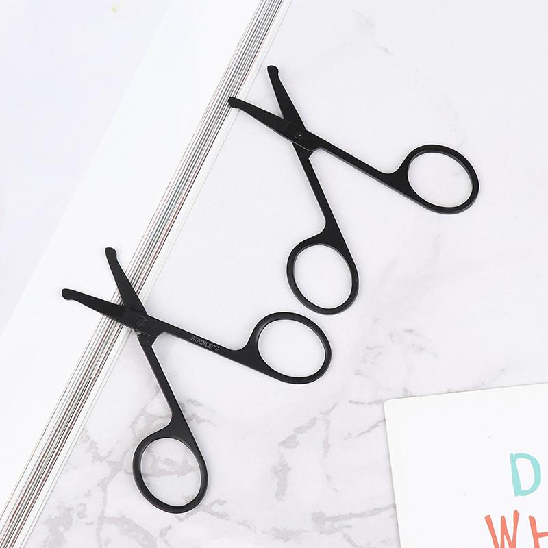 1Pc Nose Hair Scissor Stainless Steel Eyebrow Nose Hair Cut Facial Makeup Tool