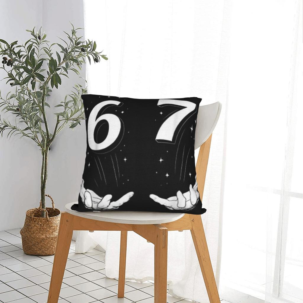 67 Meme Hands Six Seven 6 7 Pillow Case Comfy Pillow Cover Retro Trendy Pillowcases For Living Room Sofa