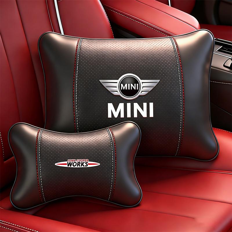 Car Headrest/Lumbar Support Auto Neck Pillow Waist Cushion For MINI WORKS Cabrio Coopers Countryman Aceman Clubman Coupe Paceman Dymfu11