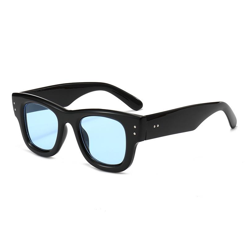 Trendy Unisex European American Studded Square Sunglasses with UV Protection