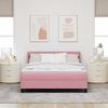 Box Spring Bed with Headboard Pink 200 x 140 cm Velvet