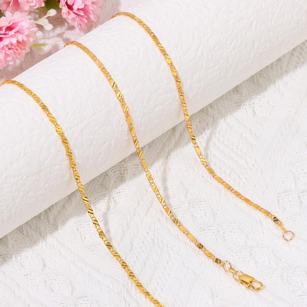 Fashion Exquisite Men Women Chain Necklace Gold Filled Jewelry 16-30 Inches