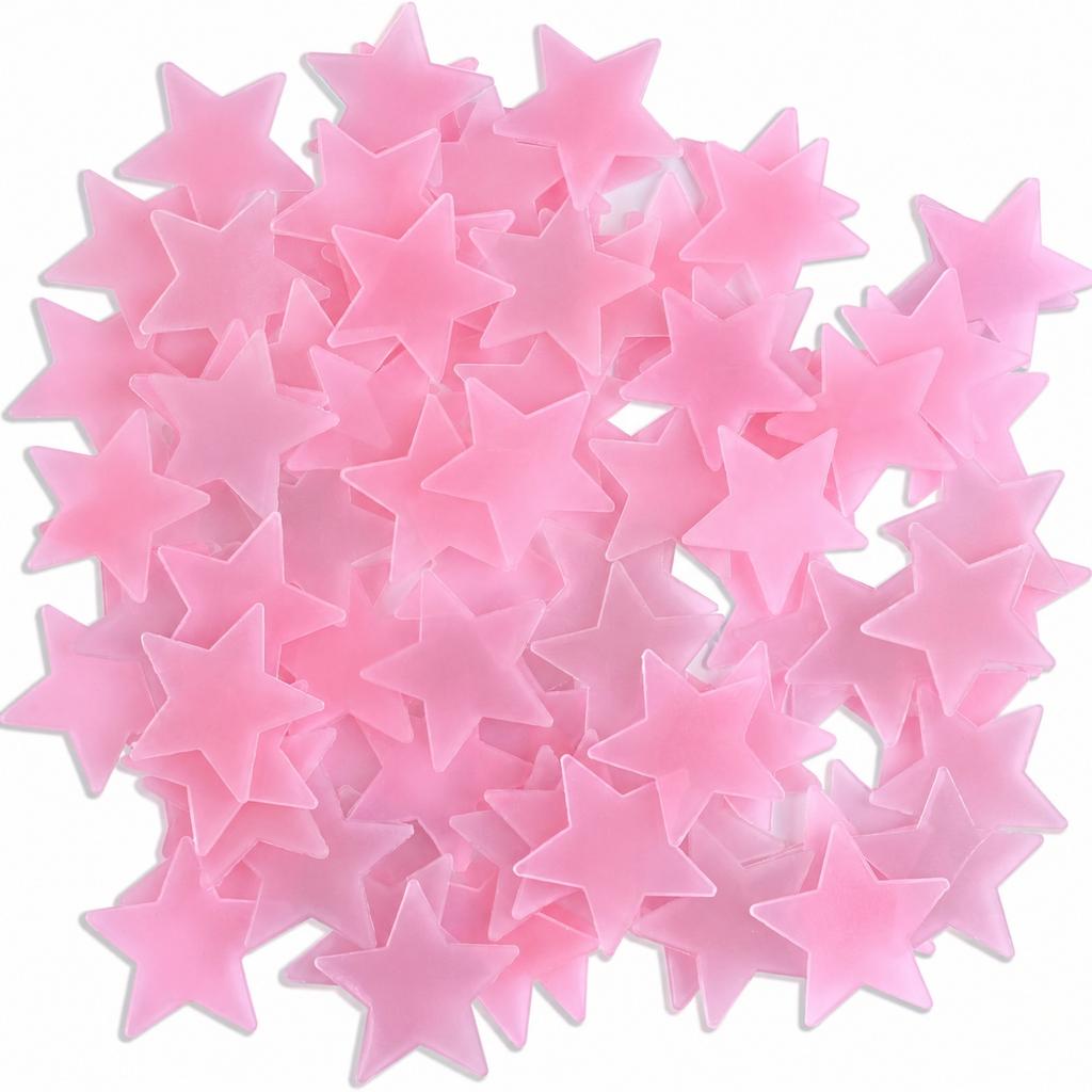 100/500pc Glow-in-the-Dark Star Stickers Self-Adhesive Luminous Wall Decals Festive Ambiance Ceiling Decor for Home Room Bedroom