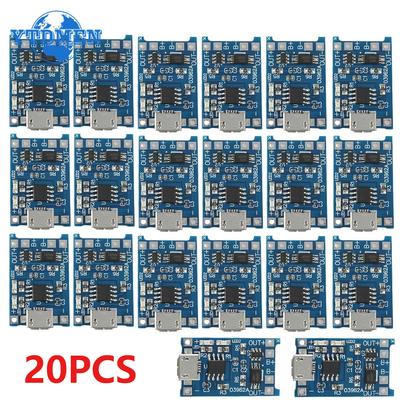 20PCS 5V 1A 18650 Lithium Battery Charger Module Charging Board Micro USB with Protection Dual Functions 1A Li-ion Power Module